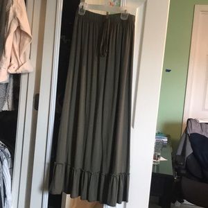 Olive green maxi skirt